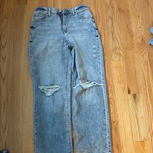 Women's Distressed Blue Jeans